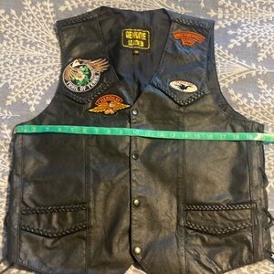 Black leather vest